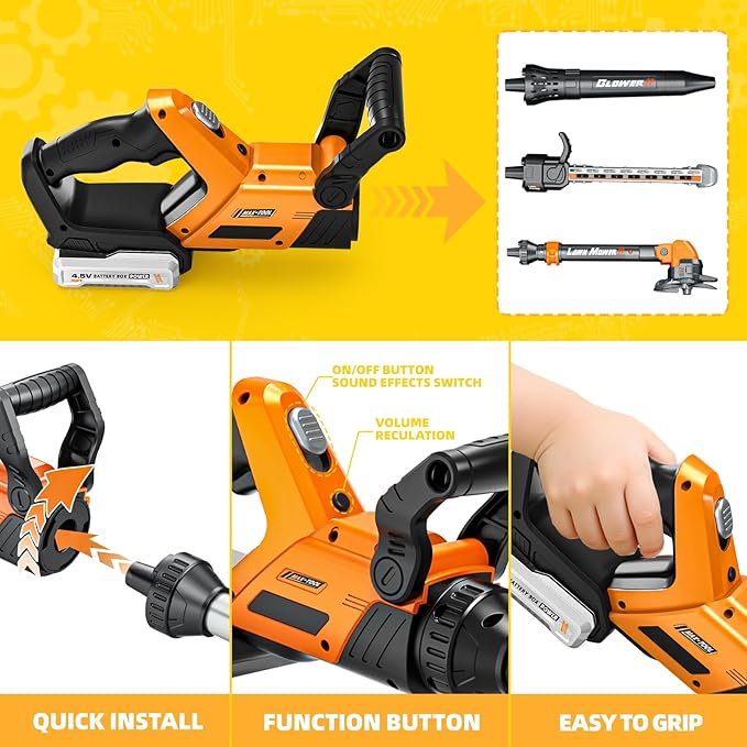 Kids Tool Set 3 in 1 Kids Power Garden Tools with Sounds &amp Lights Toy Weed Wacker Toy Leaf Blower and Hedge Trimmer Outdoor Toys Toy Tools Christmas Birthday Gifts for Boys 3 4 5 6 7 8 Year