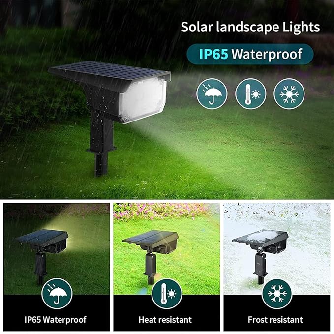 Solar Spot Lights OutdoorAdjustable 2 in 1 USB &amp Solar Powered IP65 Waterproof Landscape Spotlights3 Modes Solar Outdoor Lights for Yard Garden Porch PatioWhite light2 pcs (Warm Light 2 pcs)