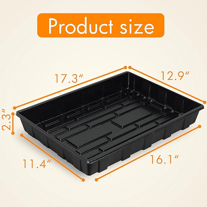 Gardzen 10 Pack Seed Trays Reusable Plant Grow Trays Ideal for Seed Starting Microgreens Indoor Gardening and Greenhouse Plant Nurseries - No Drain Holes 17.3 x 13