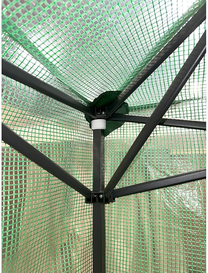 Garden Winds Custom Fit Replacement Cover Compatible with The Crown Shades GHPE48GR00 8’ x 6’ Portable Walk in Instant Pop Up Greenhouse Zipper Entry Doors Mesh Side Windows - PE Fabric - Green