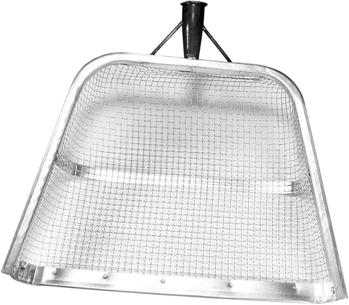 Soil Sifter Garden Sieve Soil Spade Yard Patio Landscaping Agricultural Filter Riddle Sieve Tool for Sand Dates Weeds Peanut 37x44cm Mesh 0.4cm