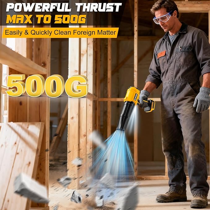 Cordless Leaf Blower Compatible for Dewalt 20V Battery(NO Battery) Mini Turbo Jet Blower with 2 Nozzles Lightweight &amp One-Hand Use for Patio Garage Yard Shop Cleaning Car Dryer(Tool Only)