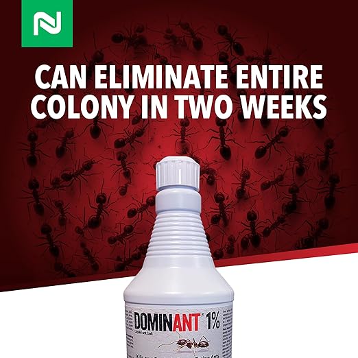 Dominant 1% Liquid Ant Bait Borax-Based Formula Attracts and eliminates Sweet-Feeding Ants Effective for Large and Multi-Queen Colonies Indoor and Outdoor Use 1 Quart