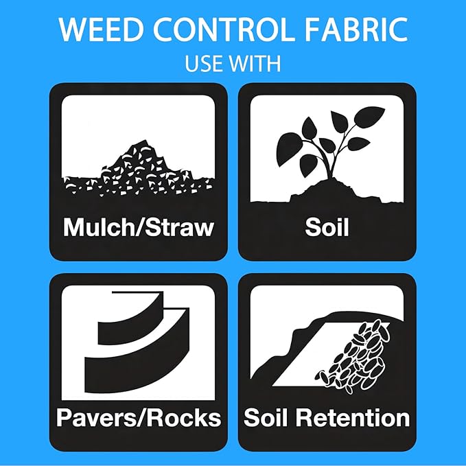 3'X100' Black Weed Control Fabric Heavy Duty 70g for Garden Yard Commercial Driveway and Vegetable Planting (1 Pack)