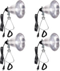 Simple Deluxe E26 Clamp Light Socket with 5.5 Inch Aluminum Reflector Suit for Max 60 Watt Lamp (No Bulb Included) with 18/2-Gauge 6 Feet Cord 4 Pack