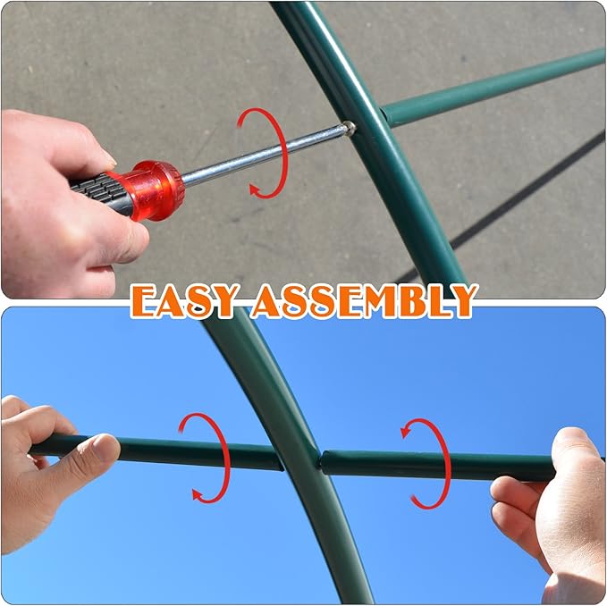 Strong Camel Greenhouse Replacement Frame for 16' X 7' X 7' Larger Hot Garden House  Support Arch Frame Climbing Plants/Flowers/Vegetables (16' X 7' X 7')