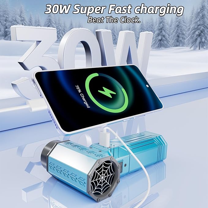 Turbo Dryer Blower for Car 180MPH/1.3LB Thrust Car Dryer Air Blower 400W 40mm Brushless MotorBlow Away 2 cans of Coke EasilyInfinitely Variable Speed for Car Home &amp Outdoors (Blue)