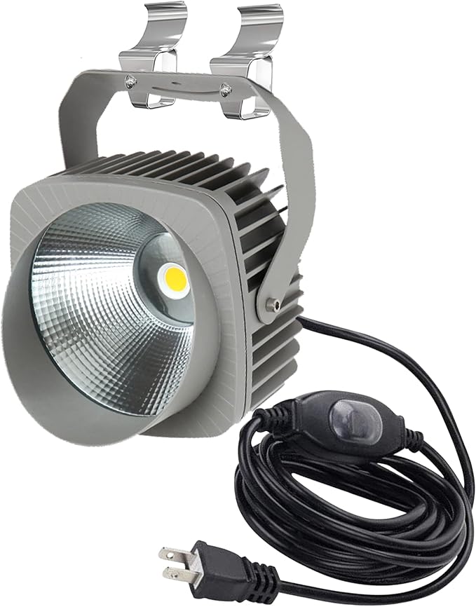 Kiven 10W Plug in LED Indoor/Outdoor Waterproof Spotlight Porch Light with 9.84 FT Plug-in Cord Black Plug in Accent Light with Vinly Siding Hooks for Plants Porch Garden(Cool White)