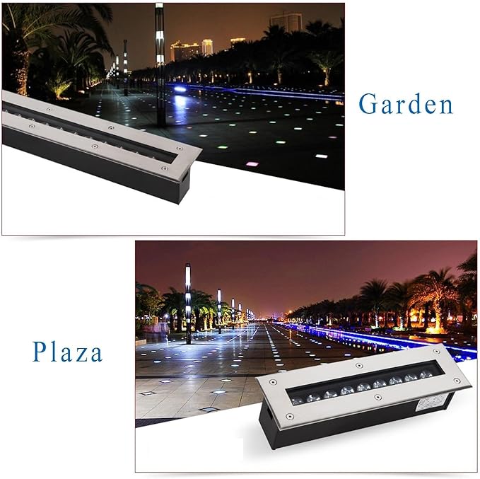 Rectangle Underground Light - Outdoor Recessed LED Spotlight AC85-110V Recessed Wall Light for Stairs IP66 Waterproof Garden LED Buried Light for Pathway Patio Driveway Stair ing (Color (Yello