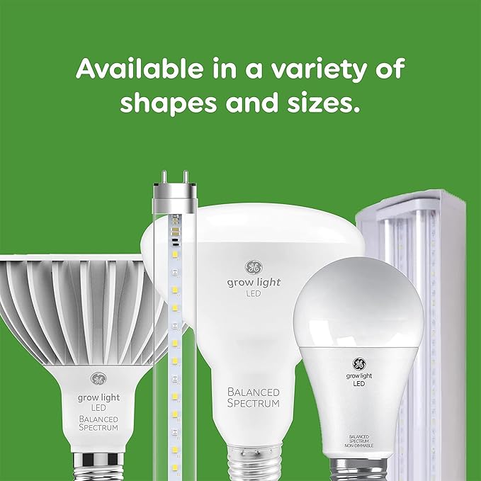 GE Grow Lights for Indoor Plants BR30 Indoor Floodlight LED Light Bulbs for Flowers and Fruit Advanced Red Light Spectrum 25000 Hours Lifespan 15 PPF 2 Pack (Packaging May Vary)
