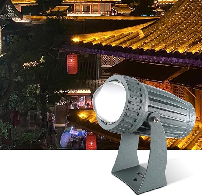 Outdoor Spotlights - LED Long-Distance Floodlights AC 220V IP65 Waterproof Wall Lamp Landscape Lighting Narrow Beam Spotlight Adjustable Bracket Ground Light(White20W(AC220V))