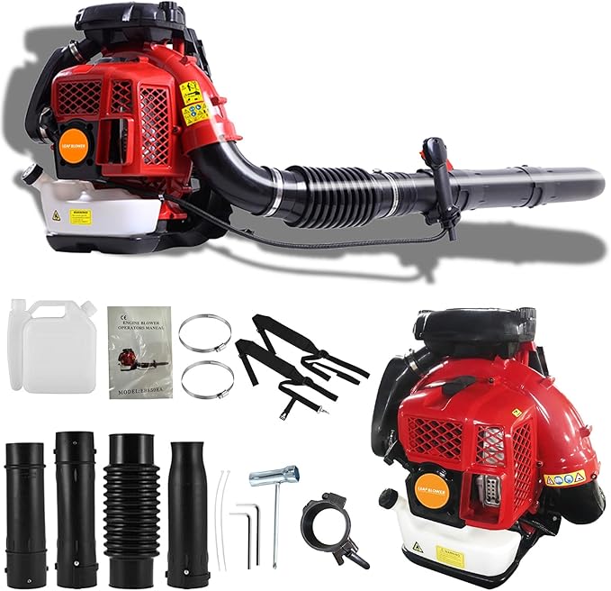 【Ship from US】 80CC 900CFM Leaf Blower - 2 Stroke Back Pack Gas Powered Leaf Blower Grass Lawn Blower Air Cooling Gasoline Backpack Grass Blower Backpack Snow Blower for Garden