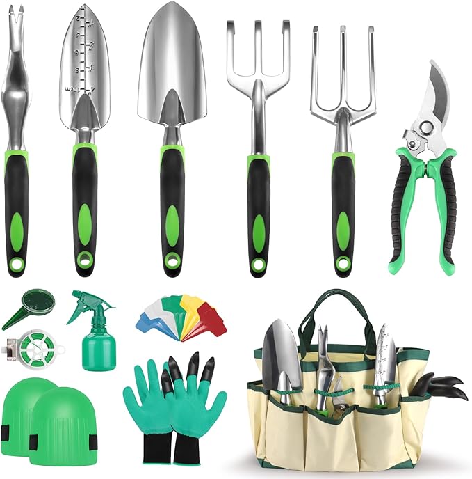 Gardening Supplies Garden Tool Set 19 Pcs Stainless Steel Garden Tool Kit with Bag Ideal Gardening Gifts for Women