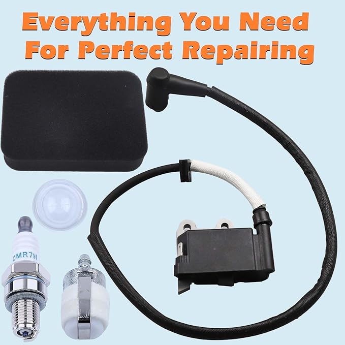 502846401 Ignition Coil Module For Husqvarna 150BT 150BF 350BT 350BF Redmax EBZ5100 EBZ5150 Jonsered BB2250 Backpack Leaf Blower Air Filter Tune Up Kit 502844401 Spark Plug Primer Bulb Parts