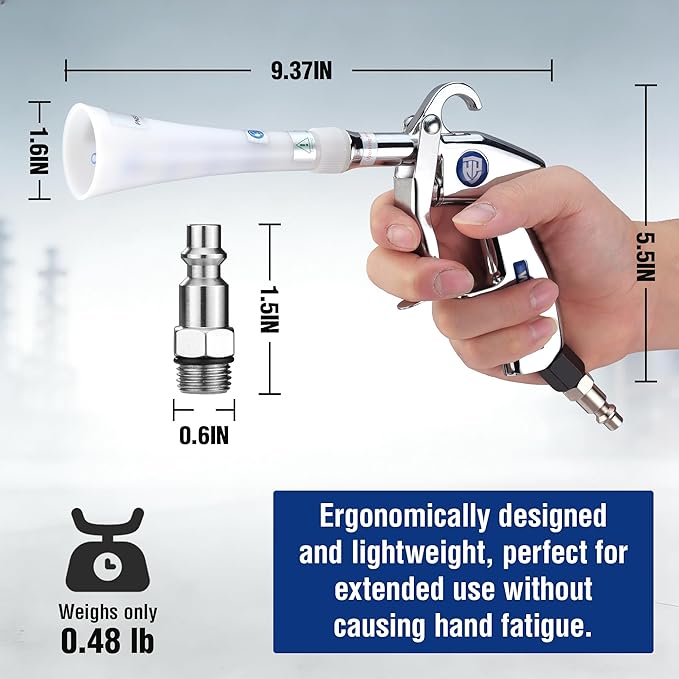WORKPRO Tornado Nozzle Air Blow Gun for Car Detailing Workshops and Home Cleaning – Quickly Blasts Dirt and Dust Compatible with Air Compressors