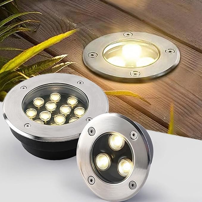 LED Outdoor Recessed Landscape Lights IP67 Waterproof Spotlights DC 24V Ultra-Thin Ground Washers