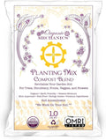Organic Mechanics Planting Mix Compost Blend 1 Cu Ft - Revitalizes Garden Soil with Compost Pine Bark Coconut Coir and Worm Castings for Raised Beds Gardens &amp More - Peat-Free &amp Eco-Frien