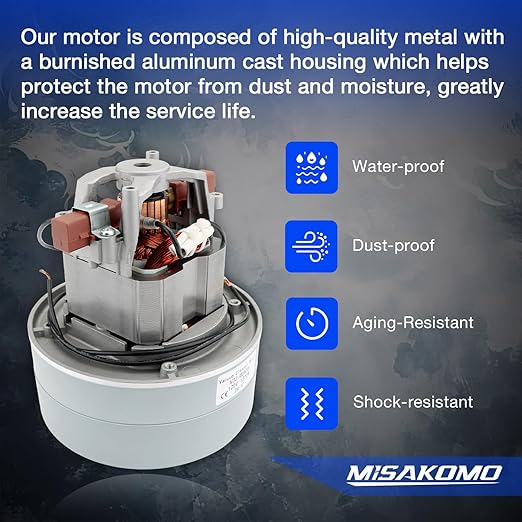 Vacuum Cleaner Blower/Motor 2 Stage 120 Volts Replace# 4M903 115923 Compatible with Miele Tristar F&ampP Fantom Vacuum Cleaners Hurry Canine Dryers Metro Dryers Romani