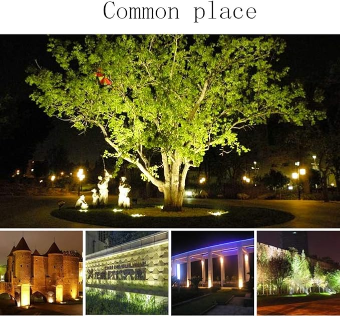 5W Led Outdoor Landscape Garden Bullet Flood Lights Path Walkway Lawn Spotlights Waterproof Inground Lights Stadium/Blue Light (Warm White)