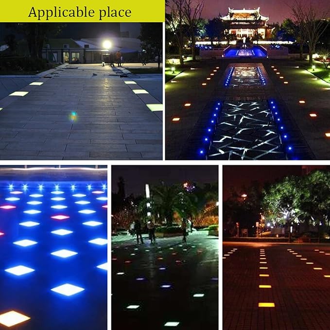 Low Voltage Deck Lights Recessed Square Underground Light IP66 Waterproof AC12V Outdoor Buried Lights for Garden Pathway Patio Driveway Landscape Lighting Spotlight (White 36W)