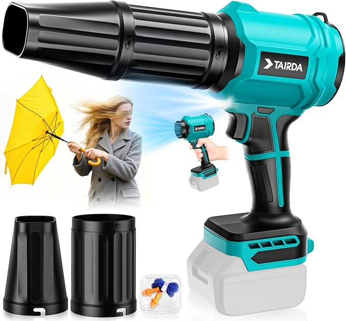 Cordless Leaf Blower Compatible for Makita 18V Battery(NO Battery) Mini Turbo Jet Blower with 2 Nozzles Lightweight &amp One-Hand Use for Patio Garage Yard Cleaning Car Dryer(Tool Only)