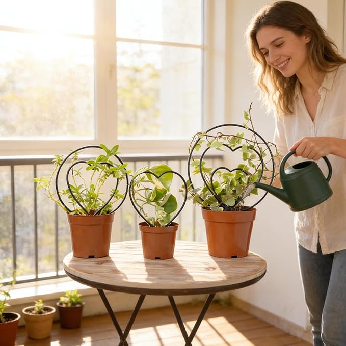 Trellis for Potted Plants - Metal Vine Support | Small Garden Trellis | for Family Beginner Home Gardening Pairing Indoor House Wedding Vegetable