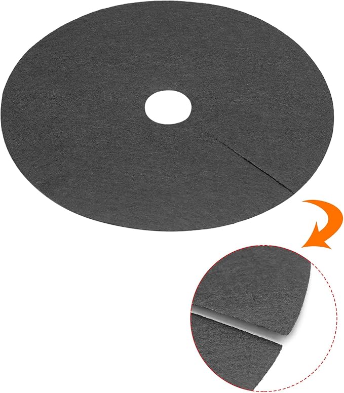 MECCANIXITY Tree Mulch Ring 10.6 Nonwoven Tree Protector Mat Plant Cover for Weed Control Round Weed Barrier Black 15 Pack