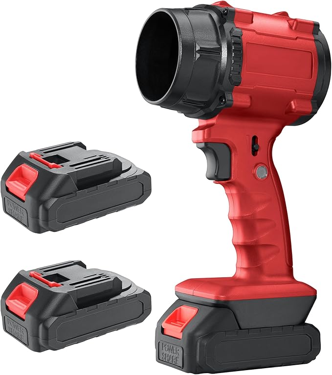 Cordless Adjustable Air Volume Leaf Blowers for Lawn Care with Battery and Charger130000RPM Electric Turbo Handheld Leaf Blower with 2×7.5Ah Batteries for Patio Lawn Yard Deck Cleaning