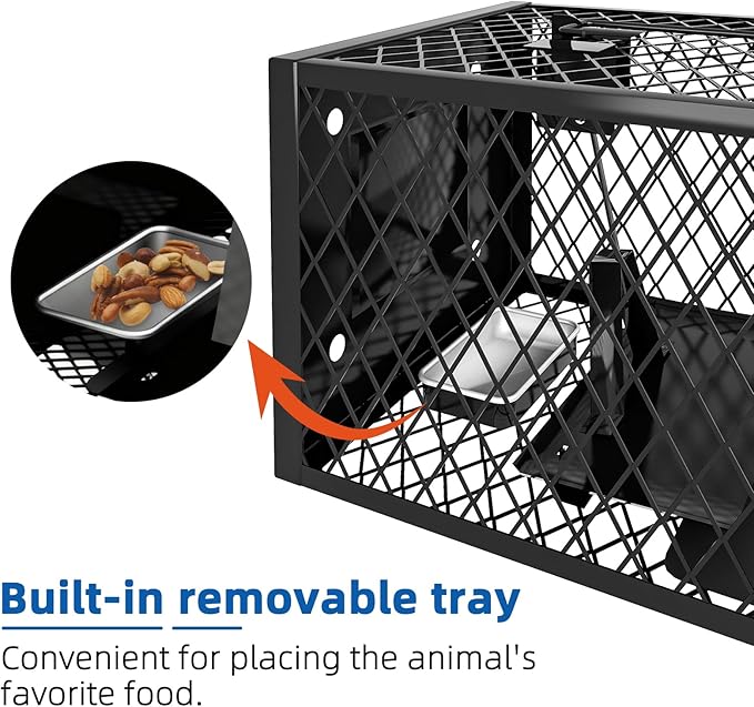 Humane Rat Traps - Large 12.5 Inches Upgraded Mouse Trap for Outdoors &amp Indoors - Reusable Rat Trap Cage for Mouse and Small Animals - Effective Quick Simple to Use (3-Pack)