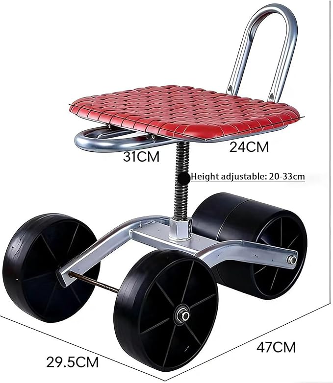 Garden Cart Gardening Seat with Wheels - Rolling Stool for Patio Gardening Outdoor Planting(Two Three Four Wheel)(sanlunB1-1)