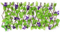 Expanding Garden Trellis Panel Artificial Hedge Wall Panels Garden Privacy Screen with Ivy and Violet Flower Adjustable Fake Leaf Wall Greenery Hedge Plant for Gardens Backyard Balcony