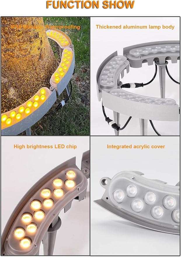 Outdoor Landscape SpotlightsSolar Lights Led Low Voltage Landscape Tree Ring Lights Garden Solar Lightsfor Patio