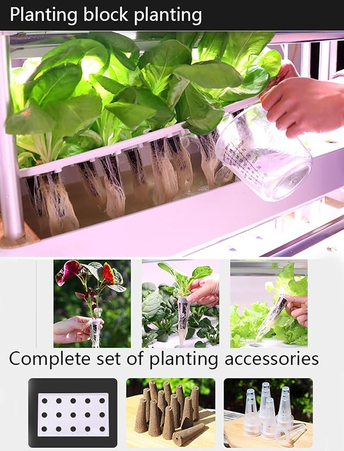 Smart Hydroponics Growing Kit With light 48/64/90/120Hole Hydroponics Indoor Self-watering Growing KitSoilless Cultivation Grow Tower with Pump Indoor Vegetable Plant Tower120hole