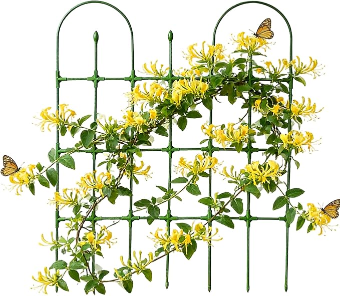 Garden Trellis for Climbing Plants - 90x120cm Adjustable Heavy-Duty Support PP Coated Steel Garden Trellisesfor Rose Vine Cucumber Vegetable Flower Tomato Grape Bean Fruit Backyard