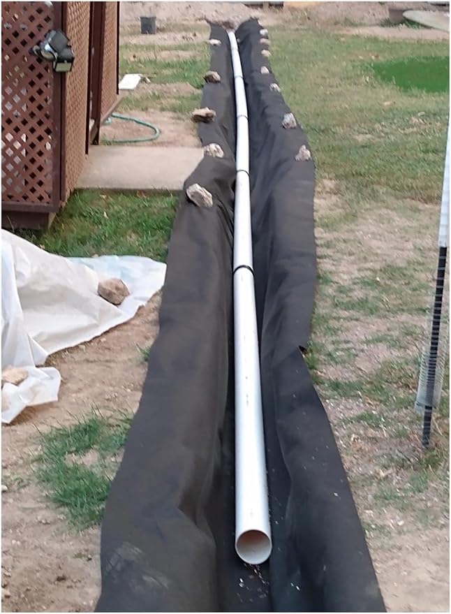 French Drain System Non-Woven Geotextile Fabric 1.8oz Heavy Duty Garden Weed Barrier Cloth Fabric Roll 2ft/3ft/4ft/5ft/6.5ft Wide Commercial Landscaping Fabric Weed Control Block ( Color : WxL  Siz