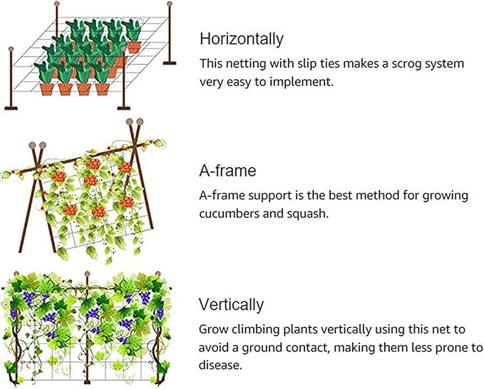 Plant Trellis Netting Garden Trellis Netting for Climbing Plants Mesh Plant Grow Supports for Vegetables Clematis CucumberTomatoes and Vine Plants Green C