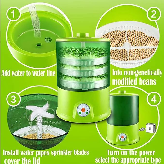 Intelligent Bean Sprouts Machine Bean Sprouts Growing Machine Grow Automatic Large Capacity Thermostat Green Seeds Growing