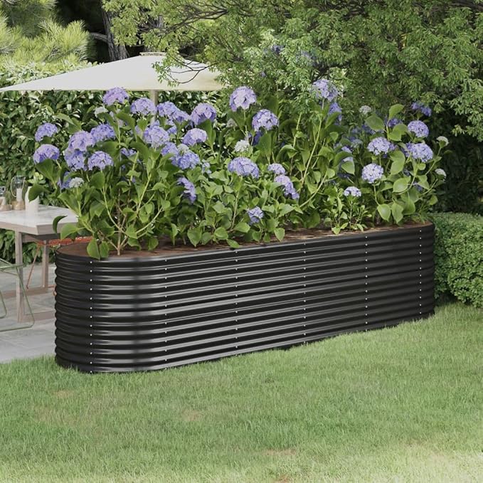 YAFF Garden Raised Bed Powder-Coated Steel 116.5x31.5x26.8 Anthracite