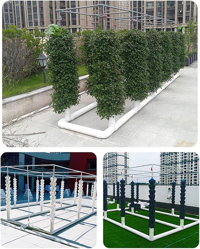 Hydroponic Tower System Hydroponic Grow Kit Earthless Growing System Aeroponics Tower with Hydration Pump Adapter Seed Bed and Net PotsGray10th Floor