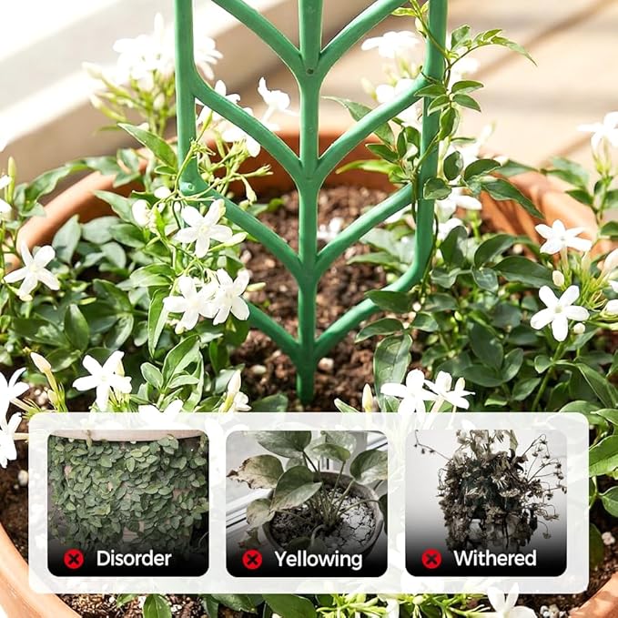 Plant Trellis for Climbing Plants Indoor Outdoor Plastic Garden Trellis Adjustable Potted Plant Support for Pothos Ivy Hoya Monstera &amp Flower Vines (9PCS)