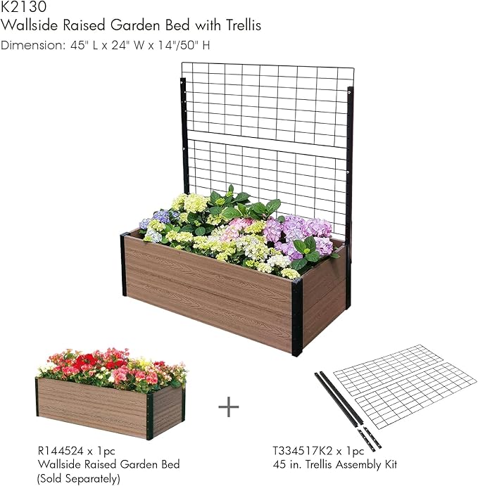 Everbloom 45 in. Trellis Assembly Kit T334517K2 45 L x 33 H (Only Used with Everbloom Model R144524 E144519/E144519G E334519W/E334519WG)-Heavy Duty Galvanized Powder Coated Stainless Steel