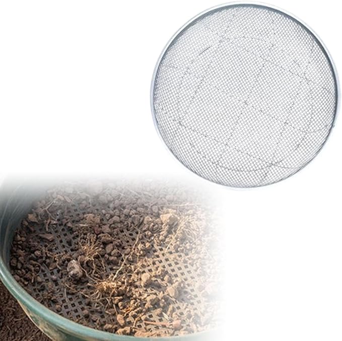 Soil Sieve Gardening Sifter Multifunctional Garden Potting Sieve Rock Sifter for Gravel Filtration Sand Compost 2mm Hole