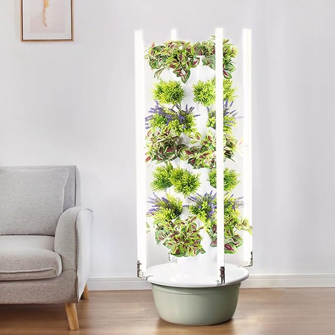 Hydroponics Growing System Garden Hydroponics Growing System Indoor Smart Garden with LED Light Plants Indoor Hydroponic Vegetable Tower for Gardening Lover