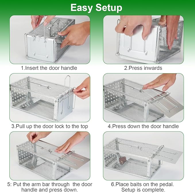 Humane Mouse Trap Live Mouse Traps Catch and ReleaseOne-Way Door Rodent Trap for Indoor &amp Outdoor UseHumane Rat Trap for Small RodentsMiceVoles &amp Squirrels
