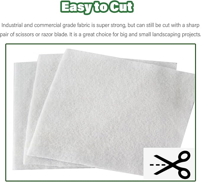 5oz Non Woven Geotextile Fabric - Heavy Duty Landscape Weed Barrier for Driveway Stabilization and French Drain Applications(White1.5mx100m/4.9ftx328ft)