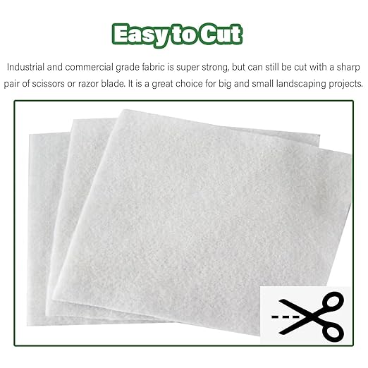 5oz Heavy Duty Non-Woven Geotextile Fabric for Drainage and Landscape-Durable Weed Barrier for Driveway Stabilization(White1mx40m/3.3ftx131.2ft)