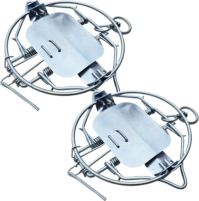2 Pack Best Mole Rat Trap Repellent Kit Stainless Steel Professional Grade Weatherproof-ReusableEasy Set Below Ground (S-5IN)