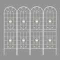 4 Pack Large Garden Trellis 86.7 H x 19.7 W Heavy Duty Rustproof White Iron Plant Trellis for Potted Plant Support Metal Climbing Rose Trellis Vine Vegetable Cucumber