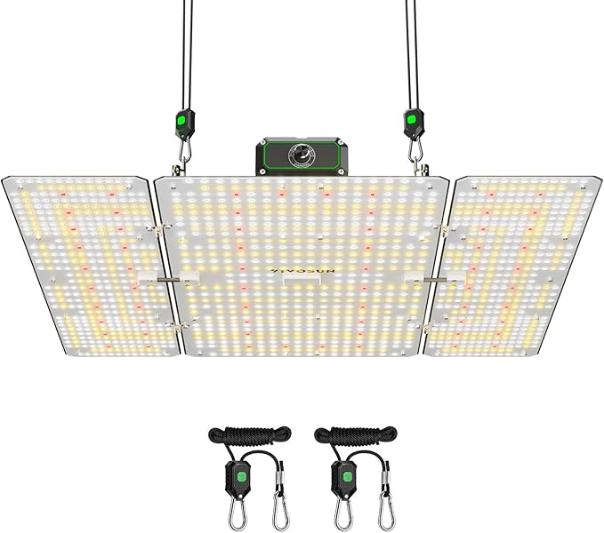 VIVOSUN LumaLight 400W LED Grow Light Full Spectrum Plant Light Smart Dimmable &amp High PPFD for Indoor Plants Seedling Vegetables Bloom Fits 4×4/5×5 Grow Tents