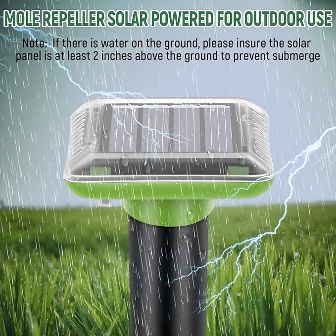 Mole Repellent Solar Powered2025 Upgraded Vole Repellent Ultrasonic Solar PoweredMole Repeller Outdoor for Lawns Garden YardGopher Trap Killer for GopherSquirrel(6 Pack)